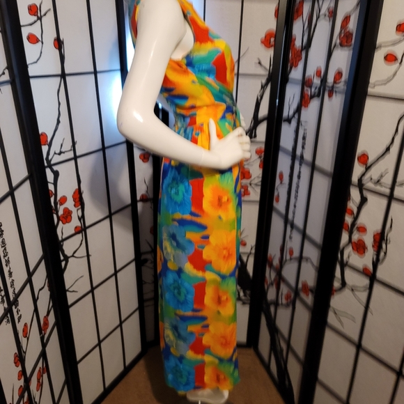 K.C. SPENCER NEW YORK  LADIES MAXI HAWAIIAN FLORAL DRESS/FRONT TIE SIZE 6 - Picture 10 of 16